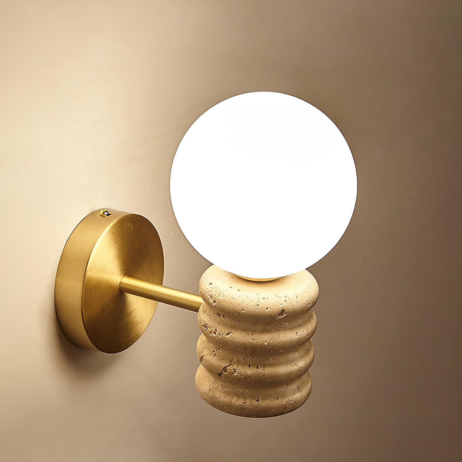 Zevelara Stacked Travertine Wall Light - Neutralighting