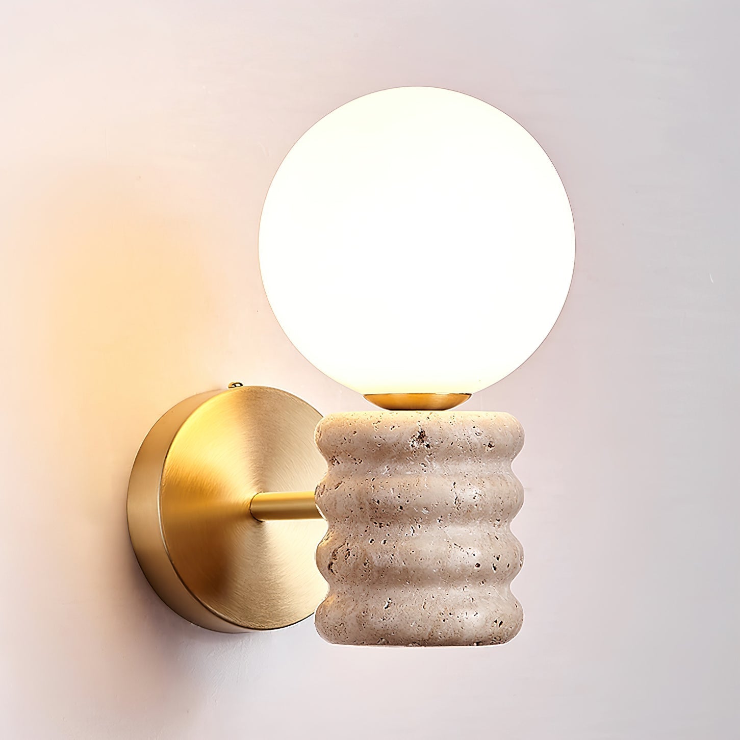 Zevelara Stacked Travertine Wall Light - Neutralighting