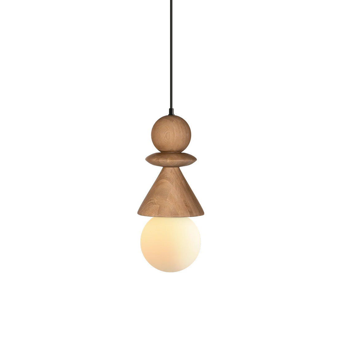 Aphais Modern Minimalist Rook Wooden Glass Pendant Lamp - Lamp Copper