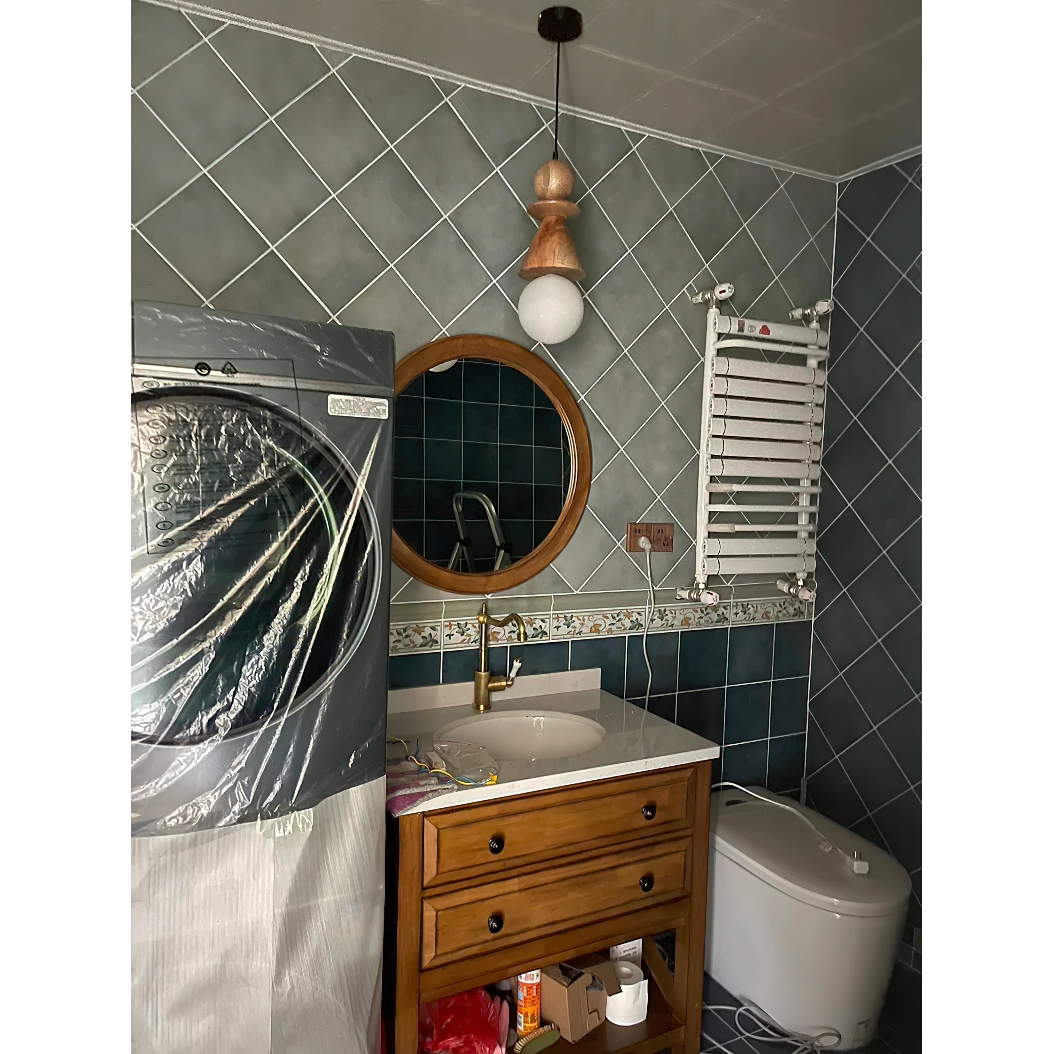 Aphais Modern Minimalist Rook Wooden Glass Pendant Lamp - Lamp Copper