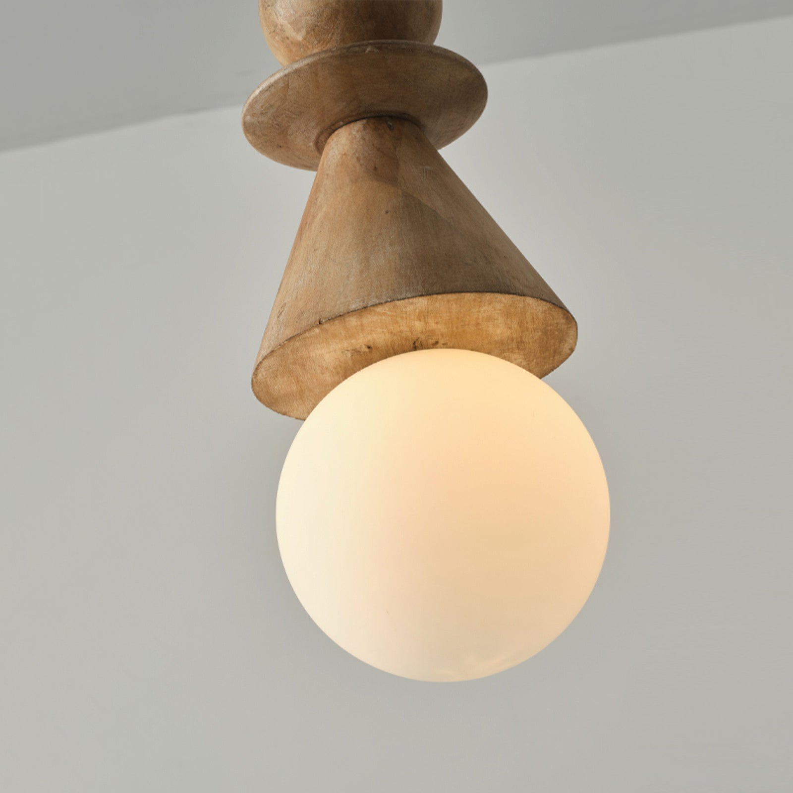 Aphais Modern Minimalist Rook Wooden Glass Pendant Lamp - Lamp Copper