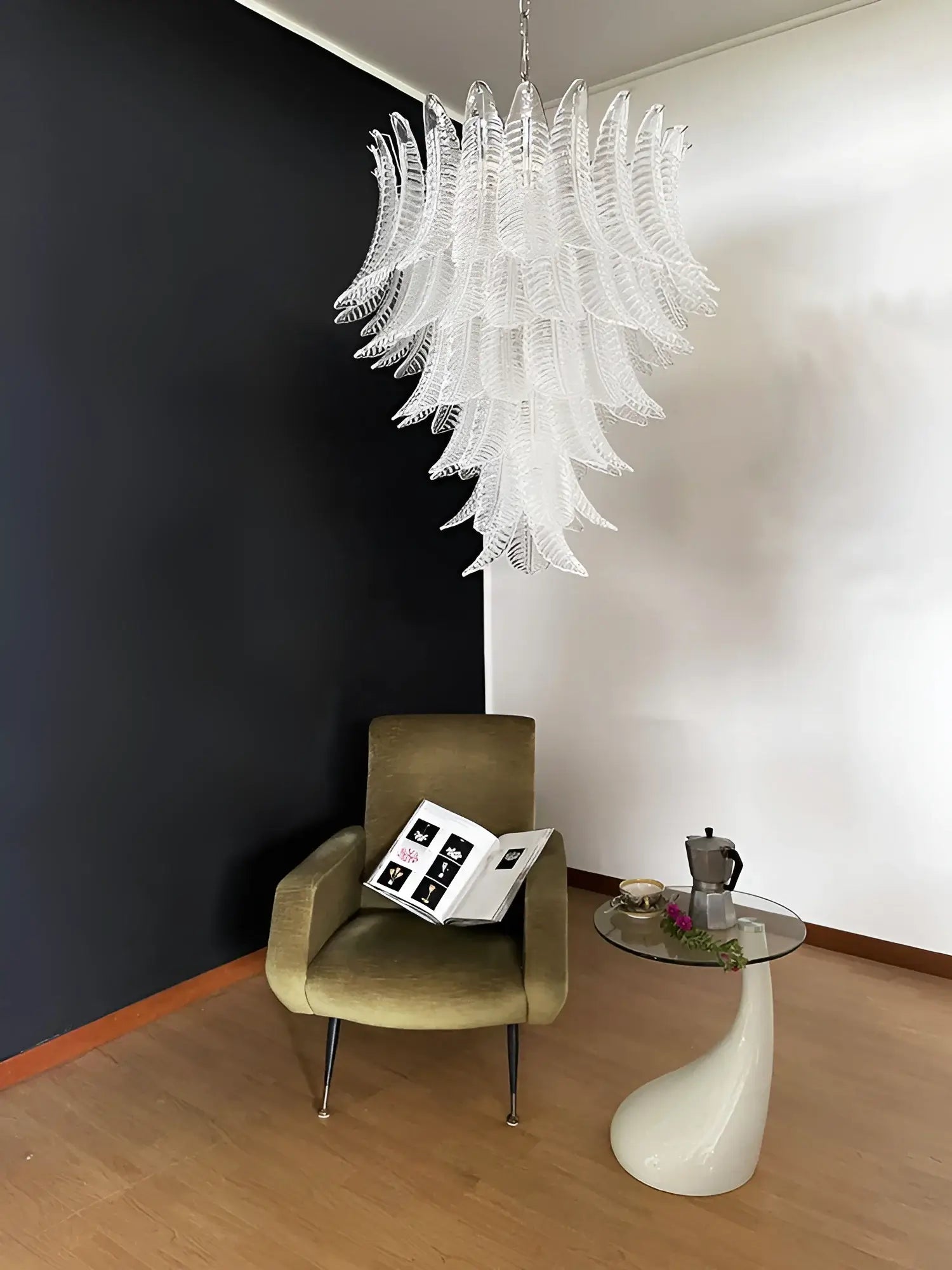 Aurora Chandelier Clear Glass Leaf Cascading Elegant - Neutralighting