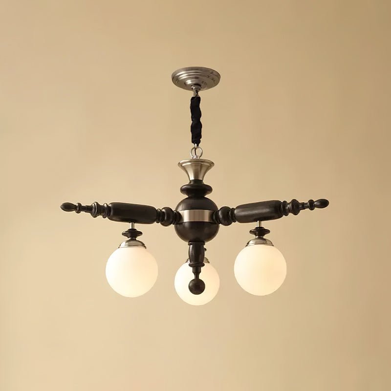 Olvenir Rustic Wood Glass Chandelier - Blowlighting