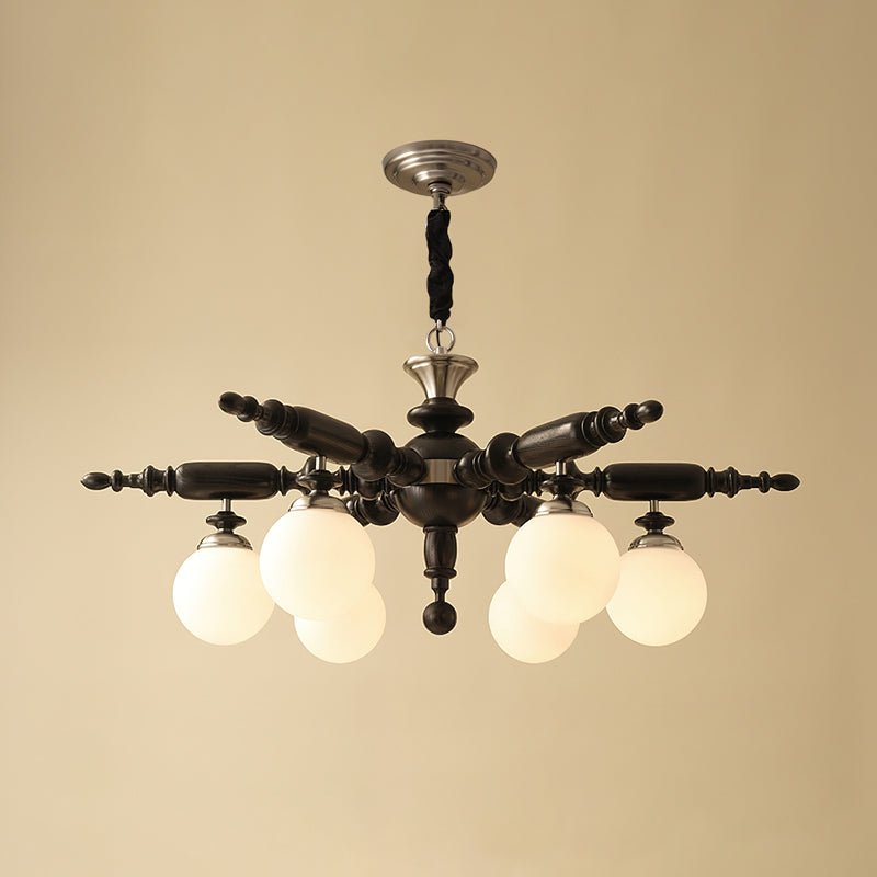 Olvenir Rustic Wood Glass Chandelier - Blowlighting