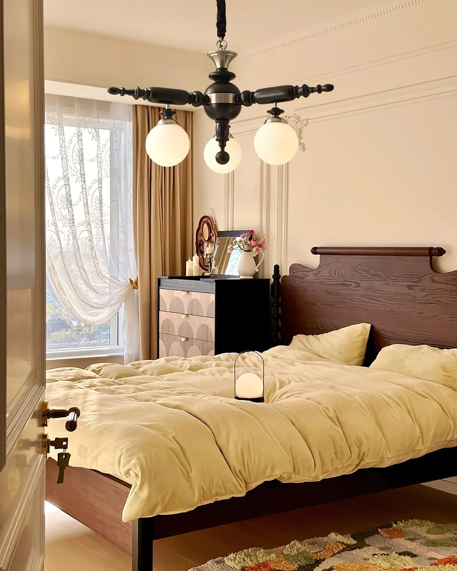 Olvenir Rustic Wood Glass Chandelier - Blowlighting