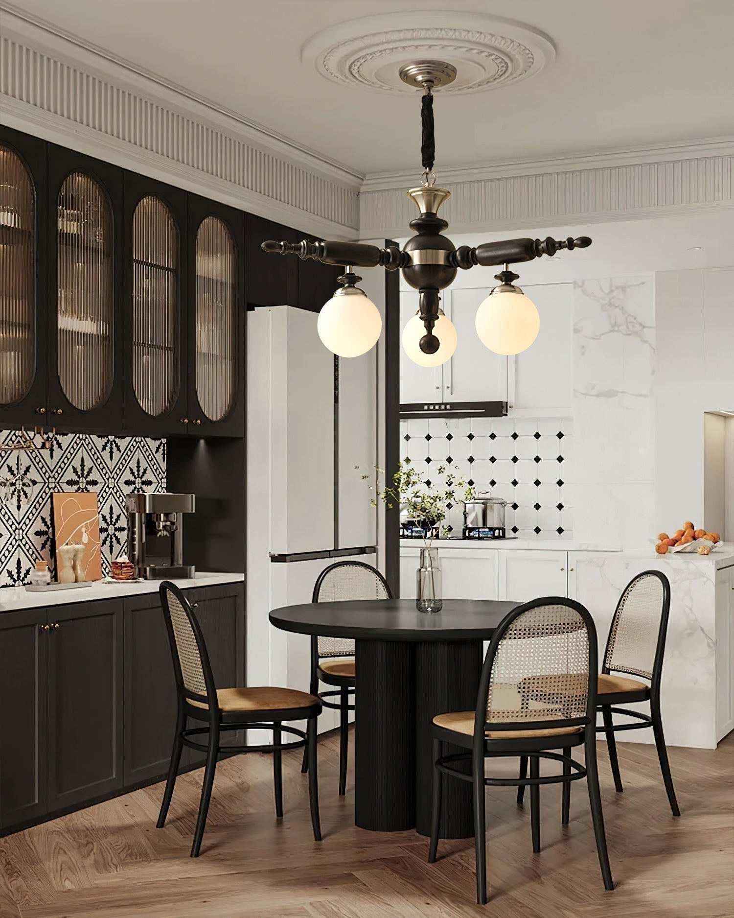 Olvenir Rustic Wood Glass Chandelier - Blowlighting