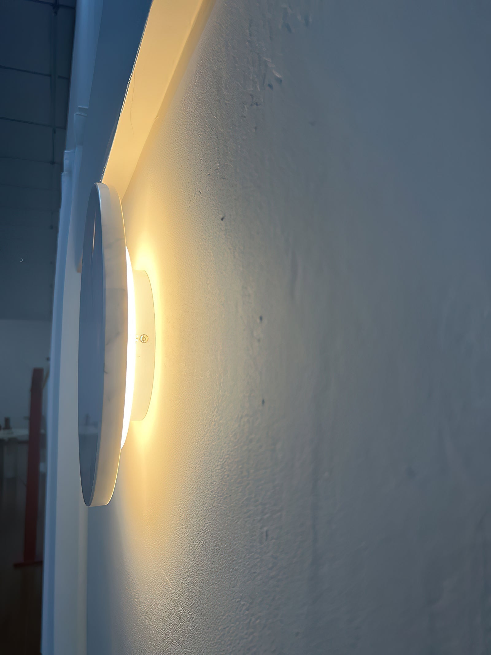 Vasilora Modern Minimalist Round White Marble Sconce Wall Lamp - Lamp Copper