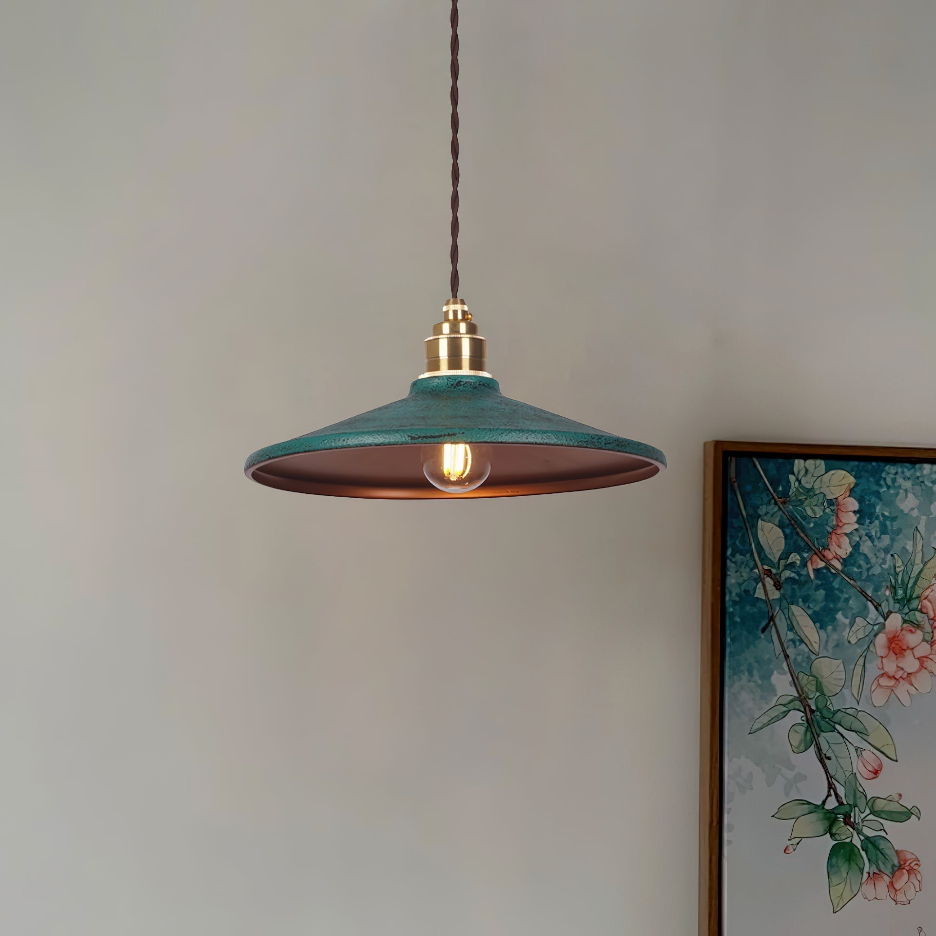 Vevyniel Rustic Saucer Shade Metal Pendant Light - Lamp Copper