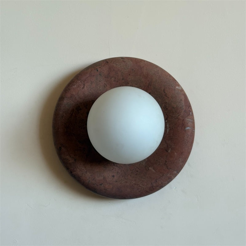 Vomire Premium Nordic Art Red Marble Sconce Wall Lamp - Lamp Copper