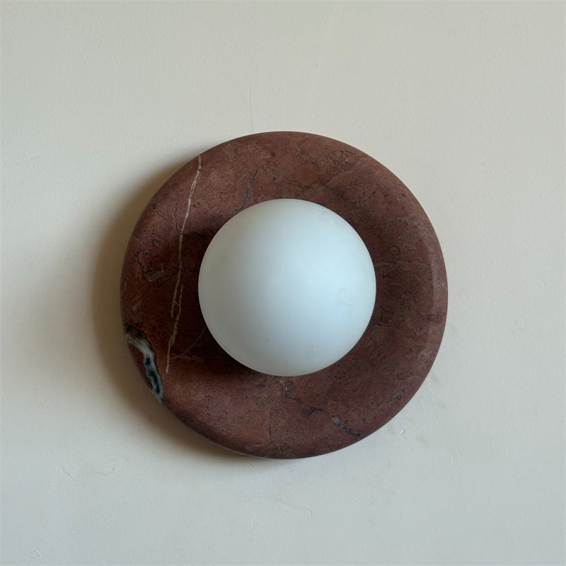 Vomire Premium Nordic Art Red Marble Sconce Wall Lamp - Lamp Copper