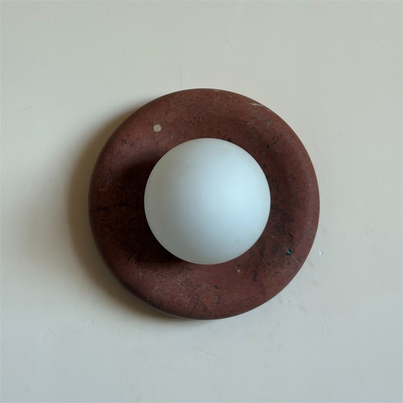 Vomire Premium Nordic Art Red Marble Sconce Wall Lamp - Lamp Copper