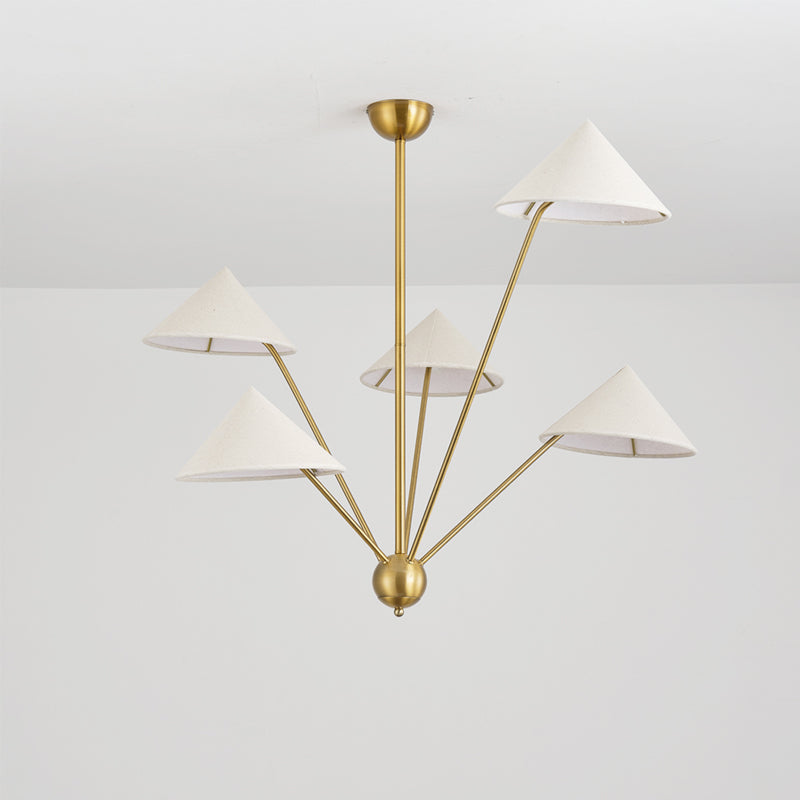 Alessio Lampadario a LED Semplice Retrò in Metallo Ottone per Soggiorno/Cucina