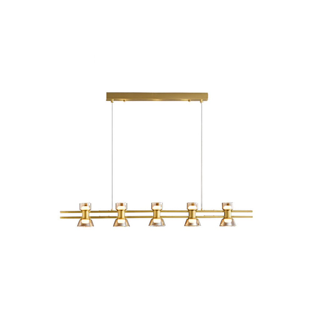 Evette Lampada a Sospensione Metallo Nero/oro Lineare Moderna
