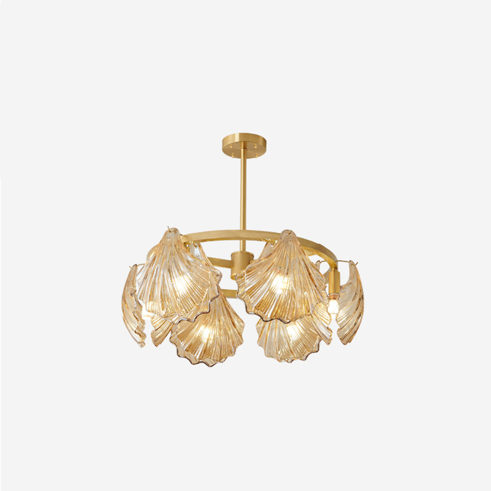 Kristy Moderne LED Conchiglia Anulare Lampade a Sospensione Metallo Vetro Nero/Oro Soggiorno/Camera da Letto