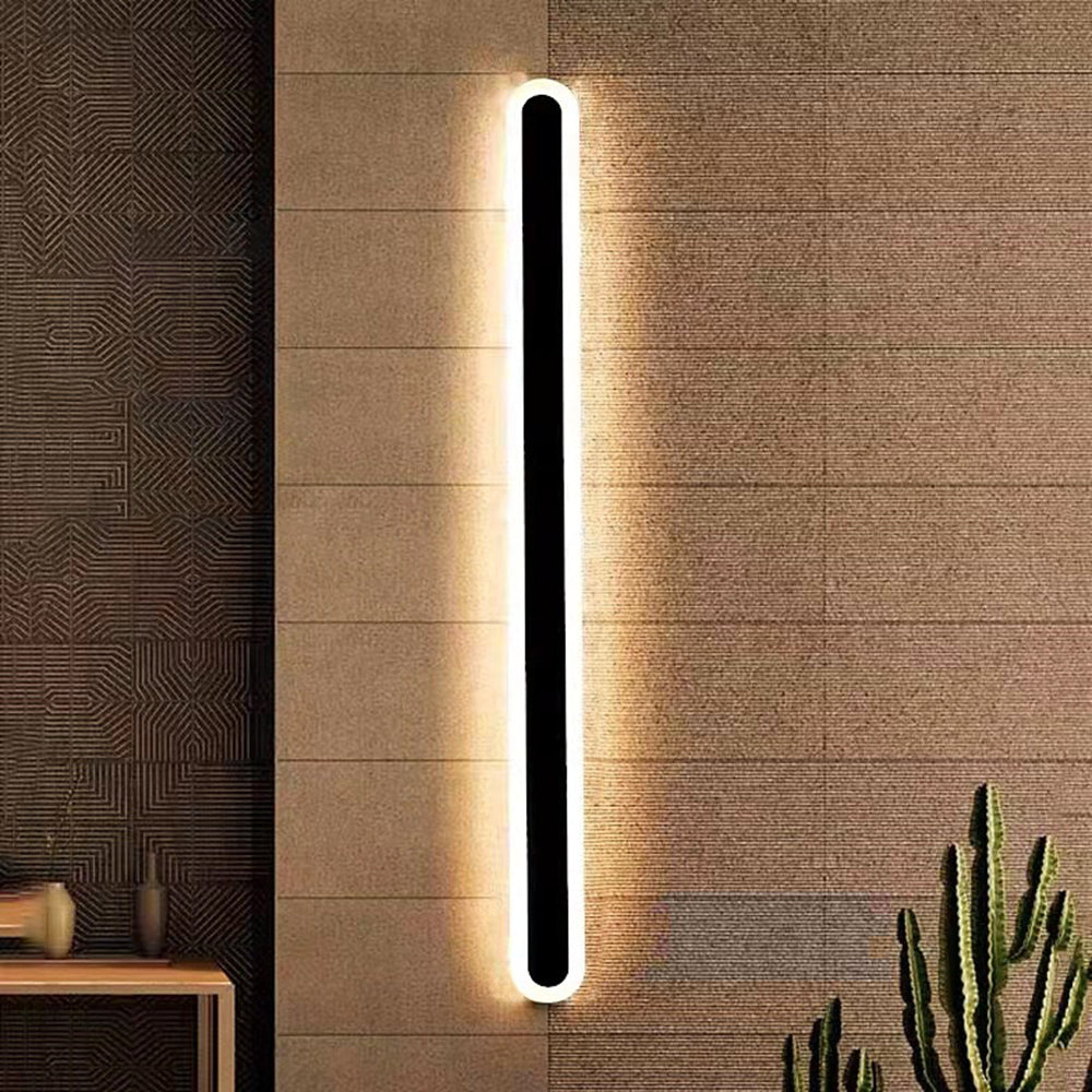 Ray Minimalista Applique da Esterni Metallo Nera Ovale Lineare