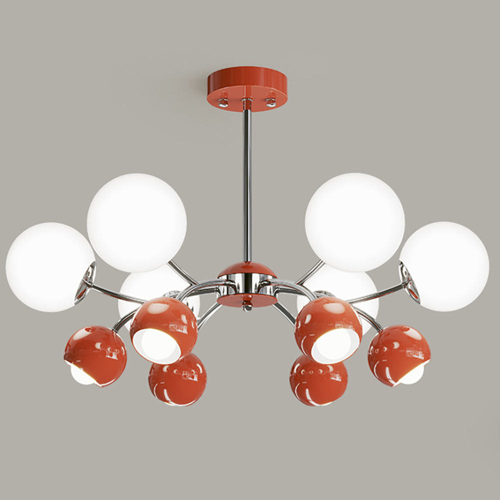 Arisha Vintage Metallo/Vetro Lux Lampadario Arancione/Beige Camera da letto/Soggiorno