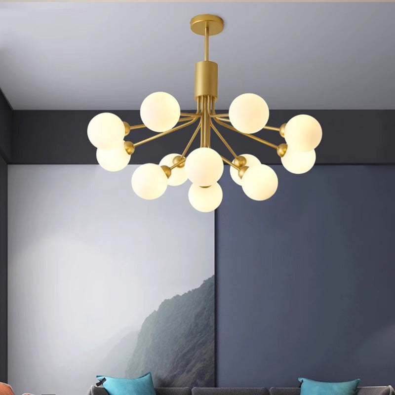 Valentina Moderno Metallo/Vetro Lux Lampadario Oro/Nero Camera da letto/Soggiorno
