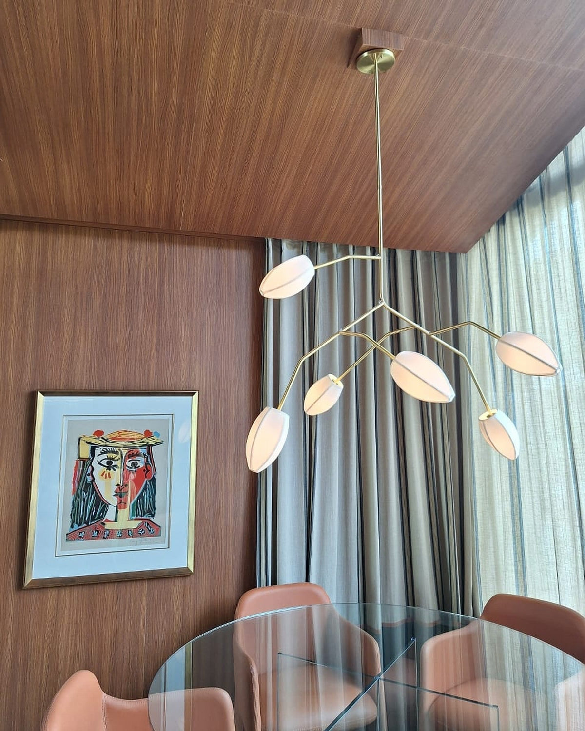 Evvinora Vintage Industrial Metal Fabric Chandelier - Lamp Copper