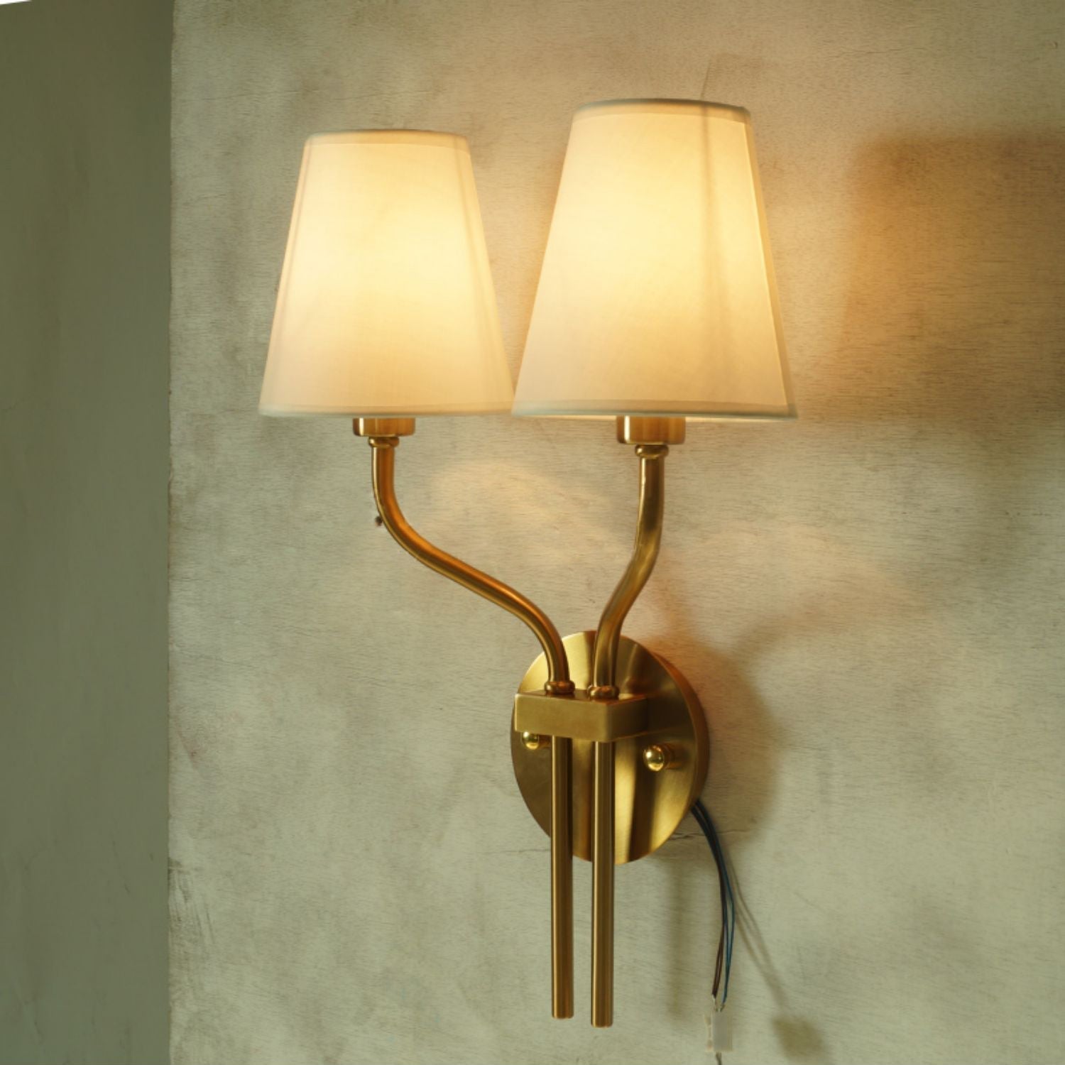 Ulcaran Vintage Industrial Metal Fabric Wall Lamp - Lamp Copper