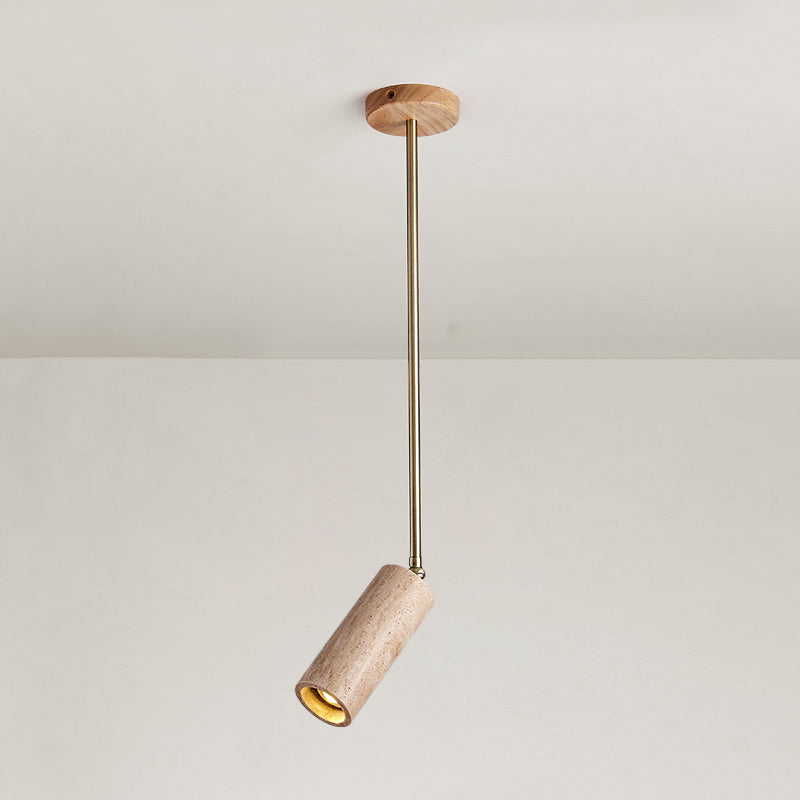 Syraeia Modern Minimalist Surface Wooden Travertine Mount Ceiling Lamp - Lamp Copper