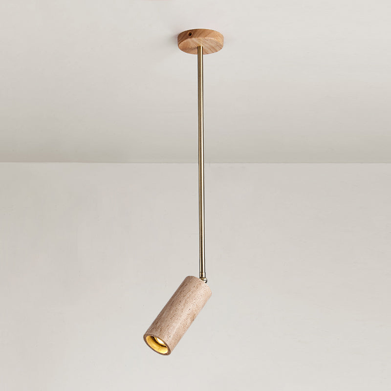Syraeia Modern Minimalist Surface Wooden Travertine Mount Ceiling Lamp - Lamp Copper