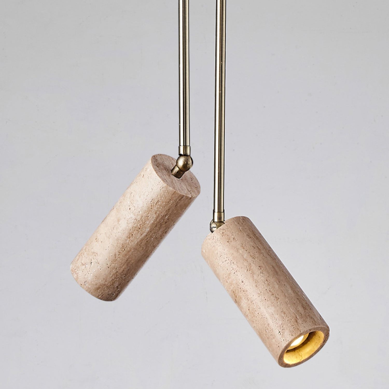 Syraeia Modern Minimalist Surface Wooden Travertine Mount Ceiling Lamp - Lamp Copper