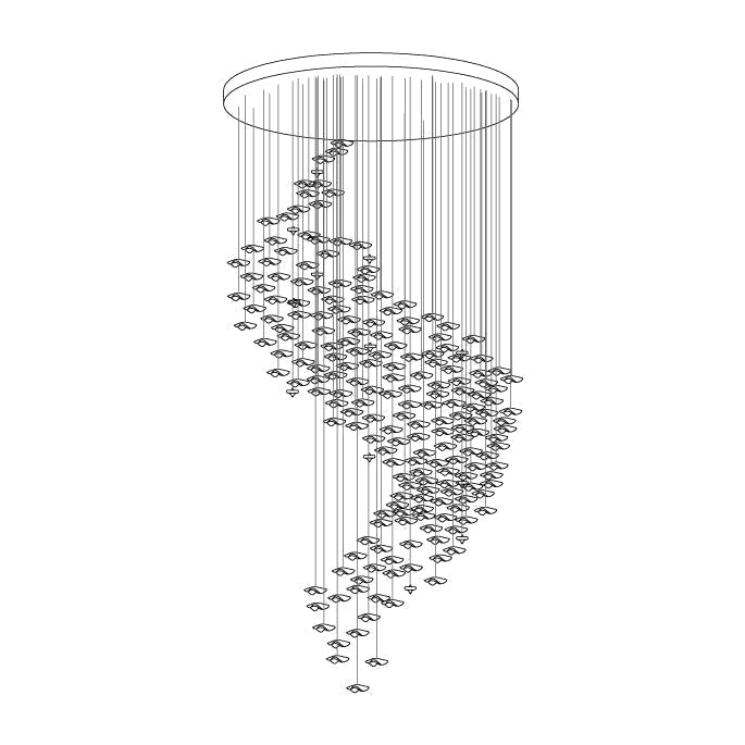 Nephele Crystal Leaf Chandelier - Blowlighting