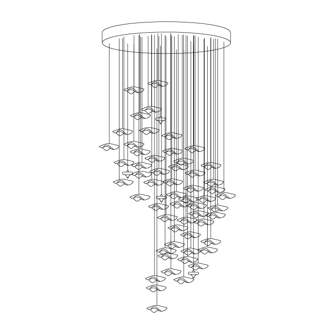 Nephele Crystal Leaf Chandelier - Blowlighting