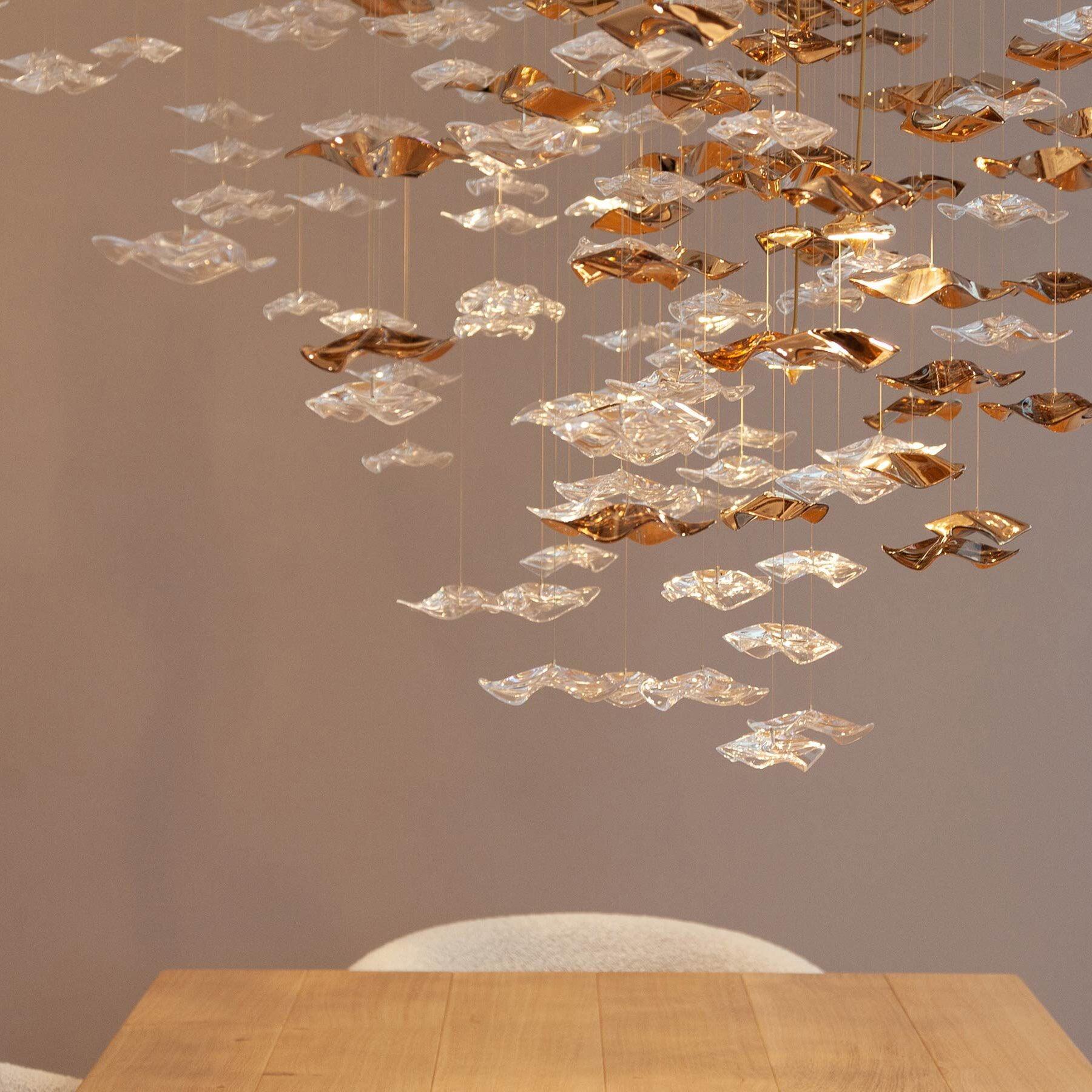 Nephele Crystal Leaf Chandelier - Blowlighting