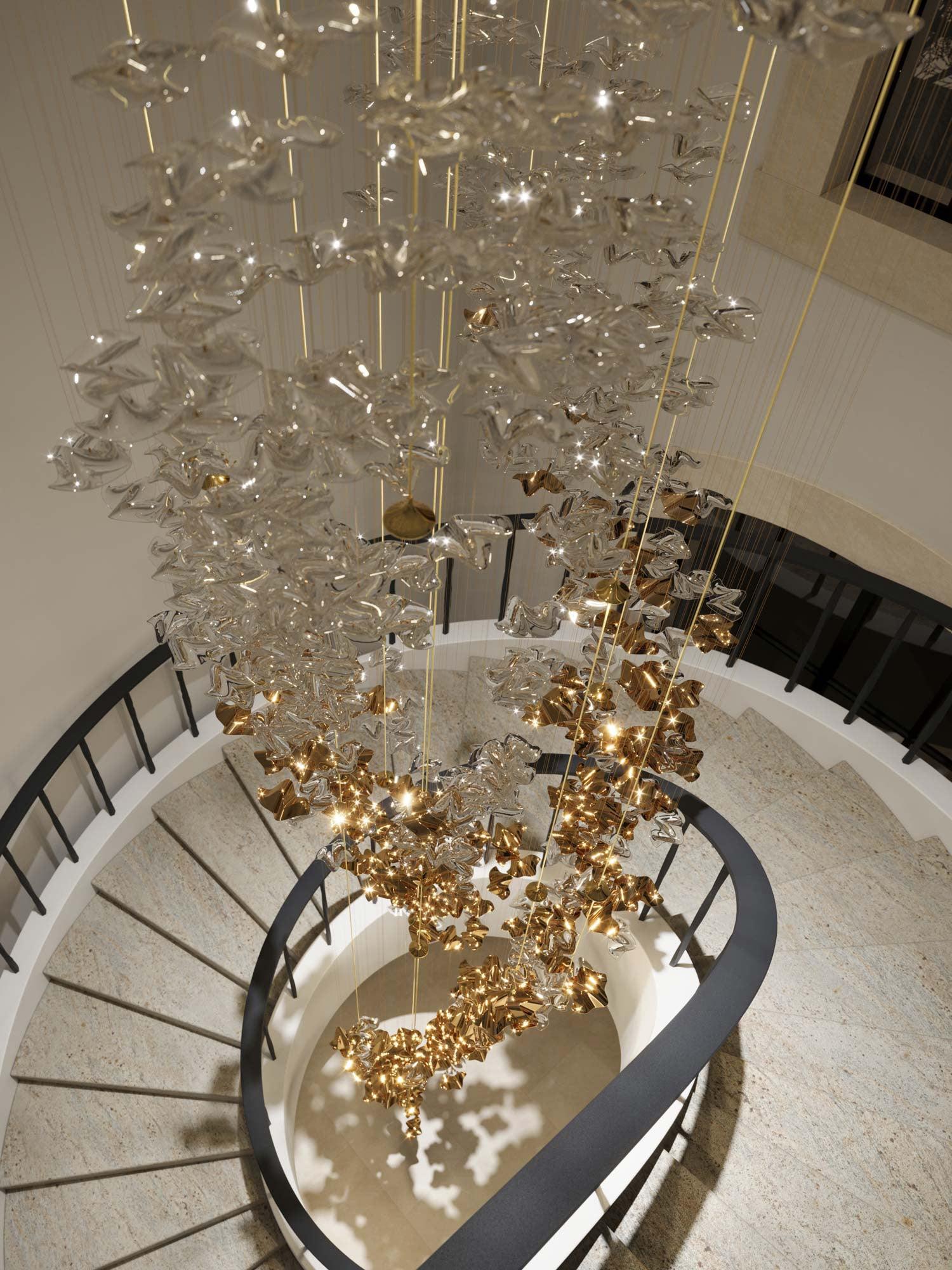 Cezorisra Luxury Brass Linear Chandelier - Blowlighting