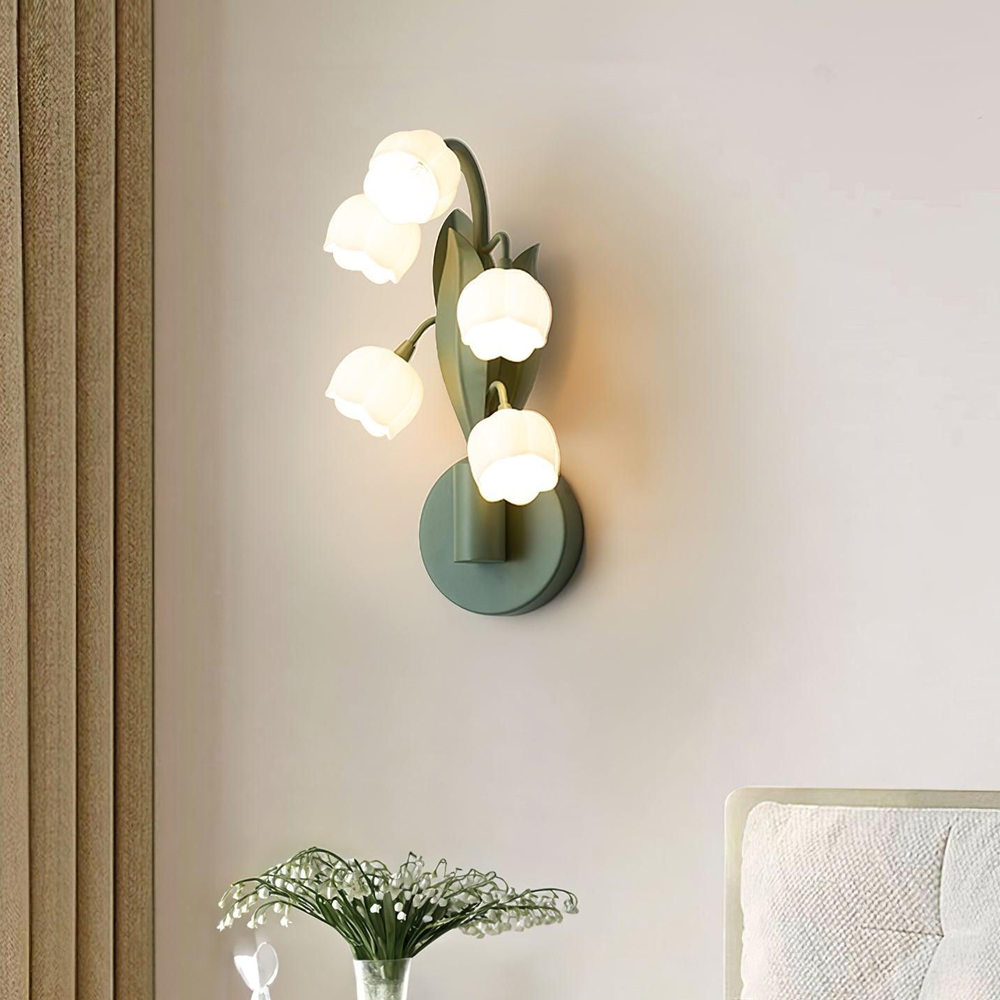 Aria Lampada da Parete Interna a Forma di Orchidea Naturale