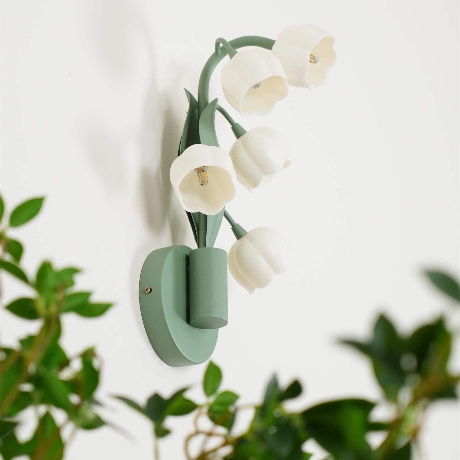 Aria Lampada da Parete Interna a Forma di Orchidea Naturale
