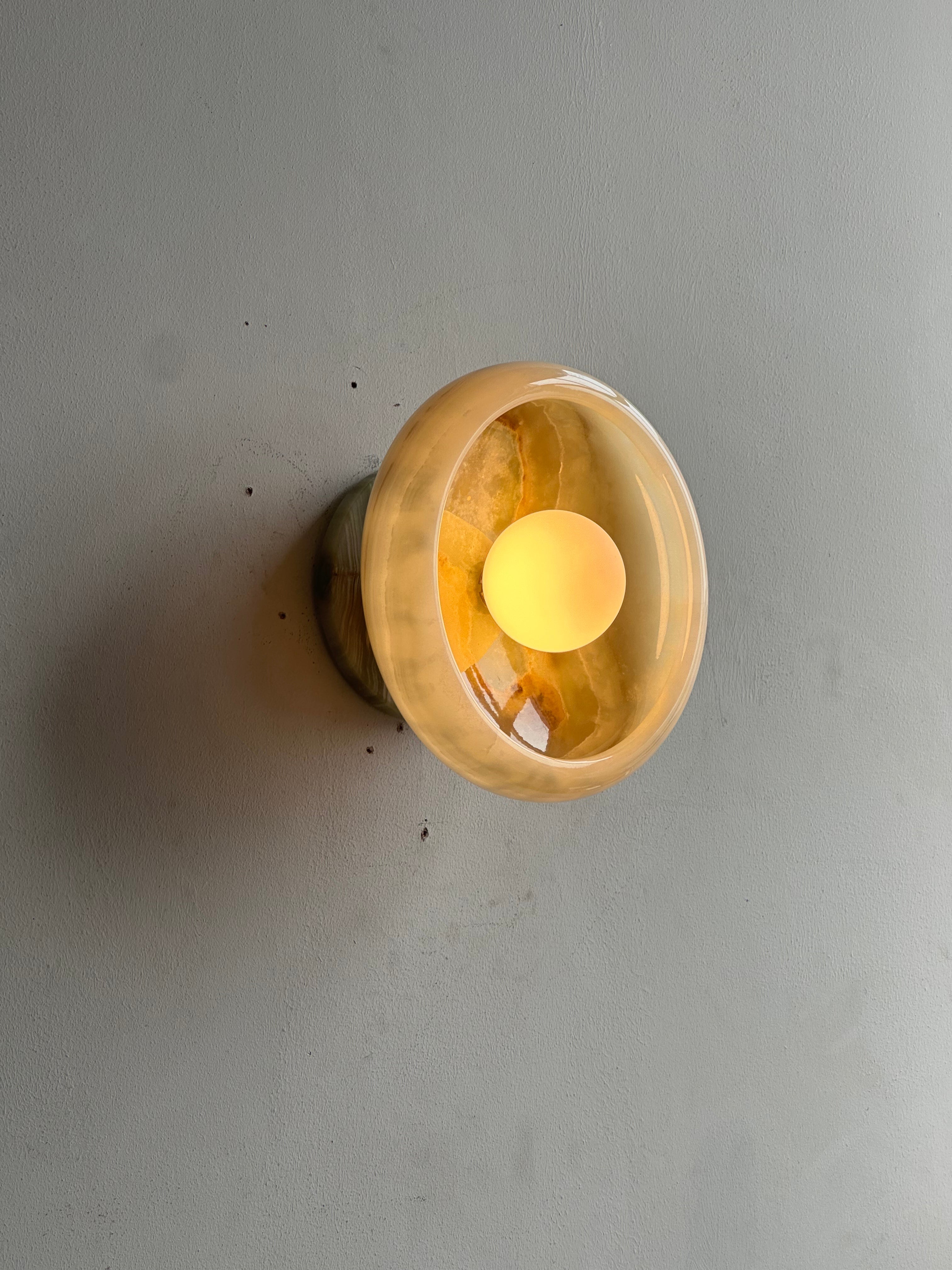 Piedra Modern Minimalist Marble Glass Wall Lamp - Lamp Copper