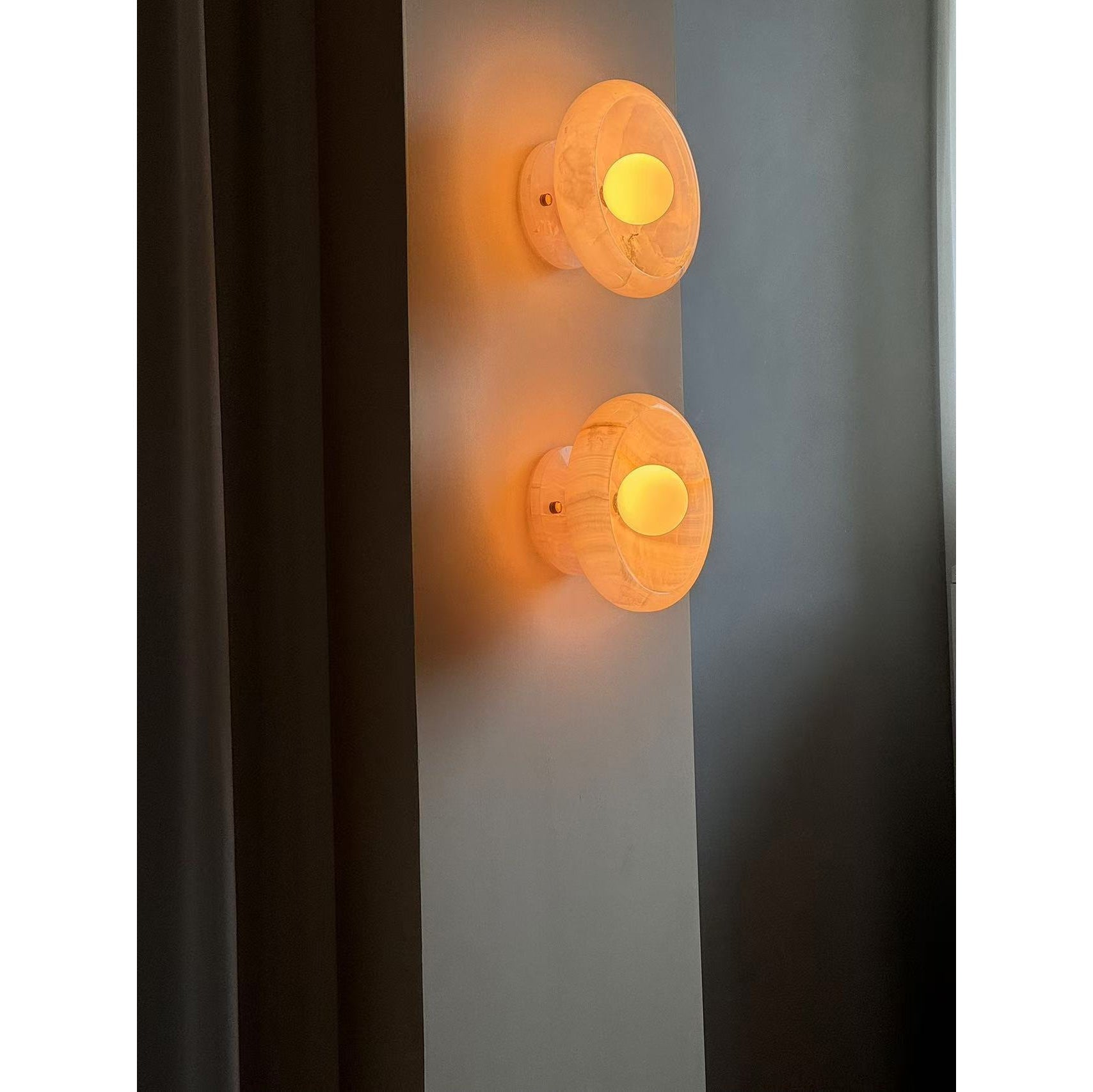 Piedra Modern Minimalist Marble Glass Wall Lamp - Lamp Copper