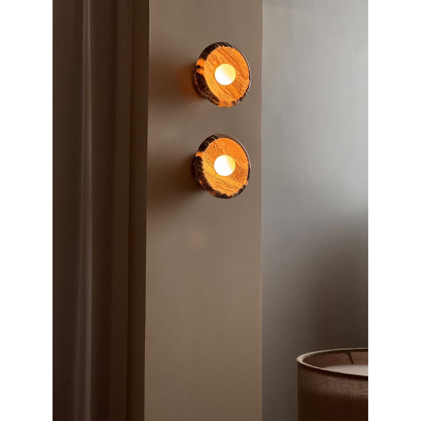 Piedra Modern Minimalist Marble Glass Wall Lamp - Lamp Copper