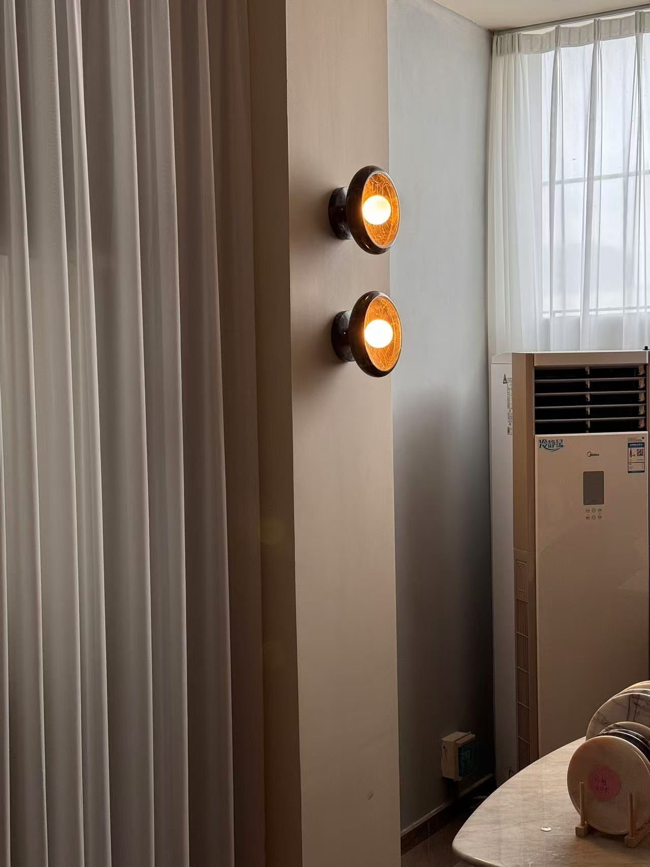 Piedra Modern Minimalist Marble Glass Wall Lamp - Lamp Copper