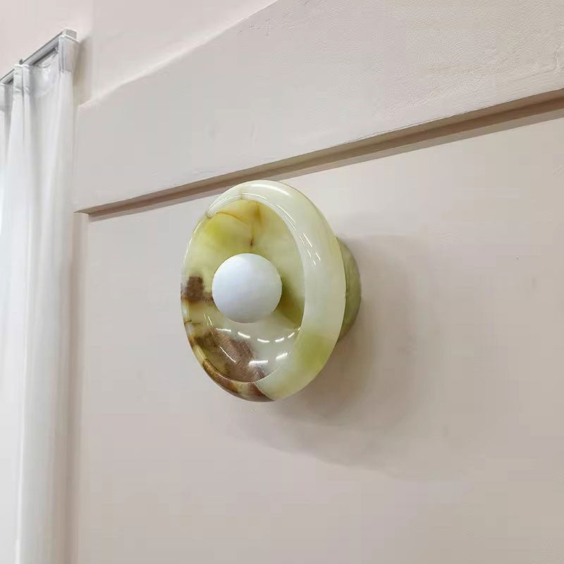 Piedra Modern Minimalist Marble Glass Wall Lamp - Lamp Copper