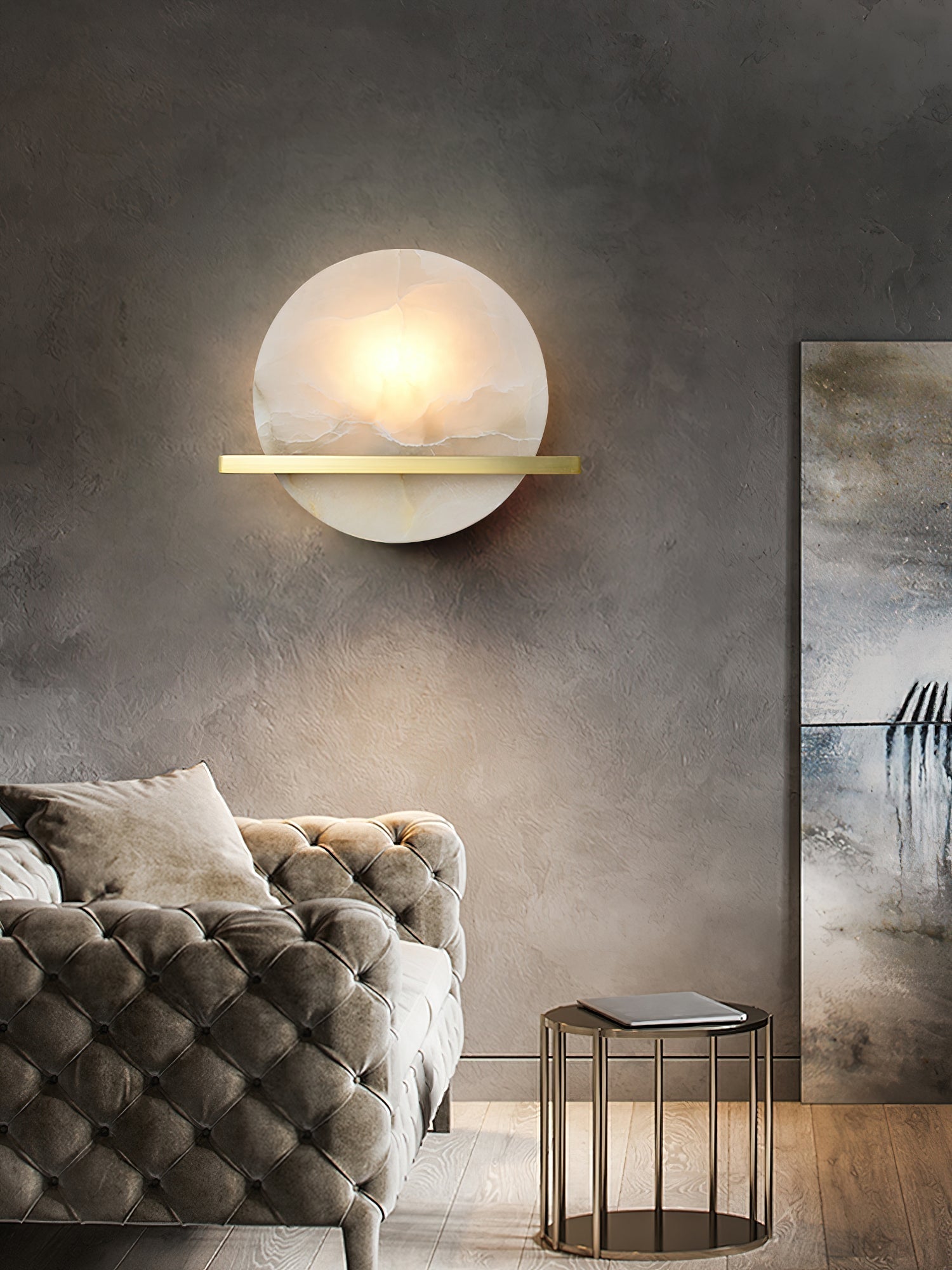 Vatalisra Modern Minimalist Alabaster Wall Lamp - Lamp Copper