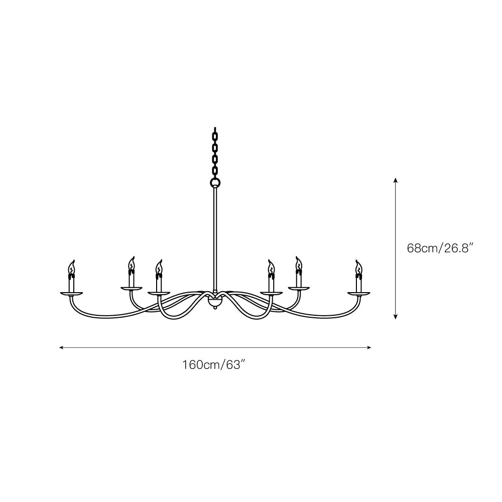 Silva Lampadario ad Arco Stile Candela Rustico