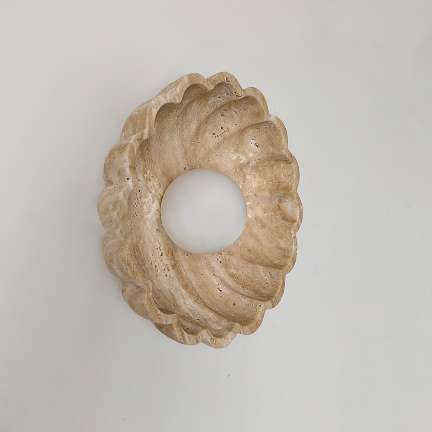 Ritta Wall Lamp Scalloped Travertine Shell - Letslighting