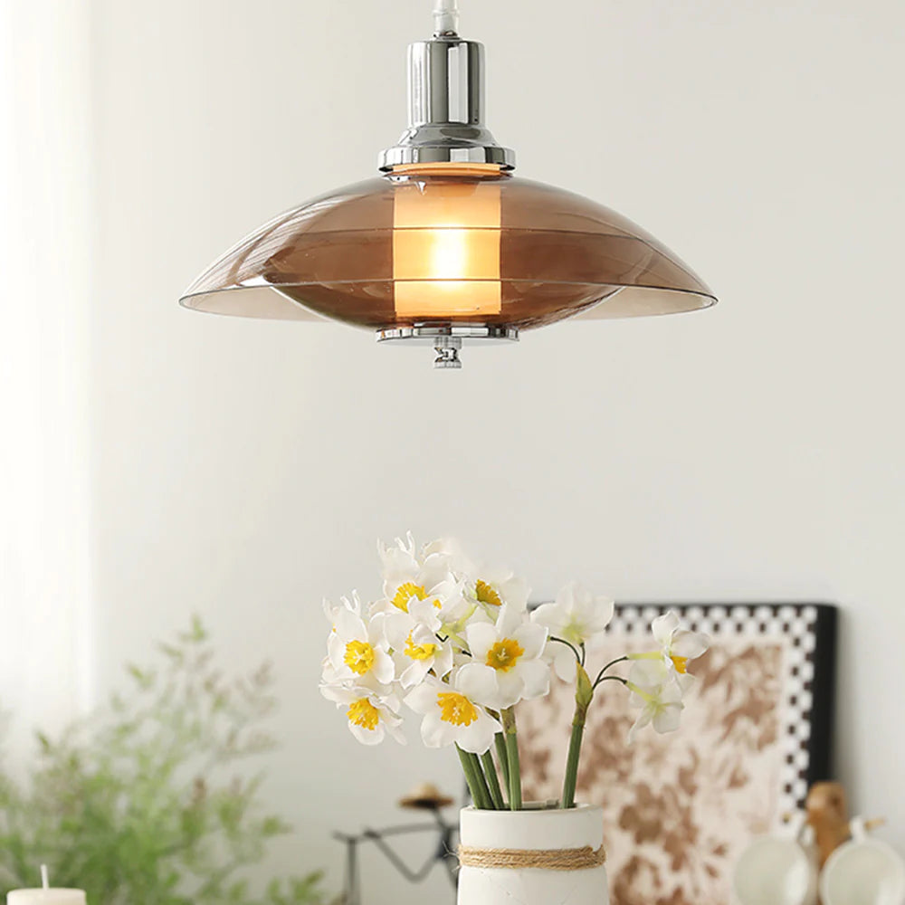 Arisha Moderne Metallo/Vetro Lampade a Sospensione Marrone Sbarra Camera da letto