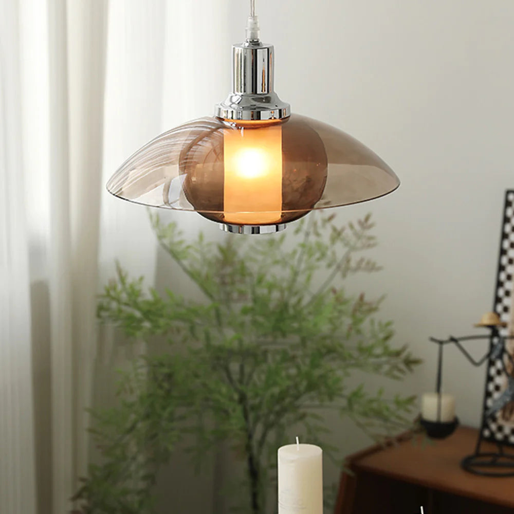 Arisha Moderne Metallo/Vetro Lampade a Sospensione Marrone Sbarra Camera da letto