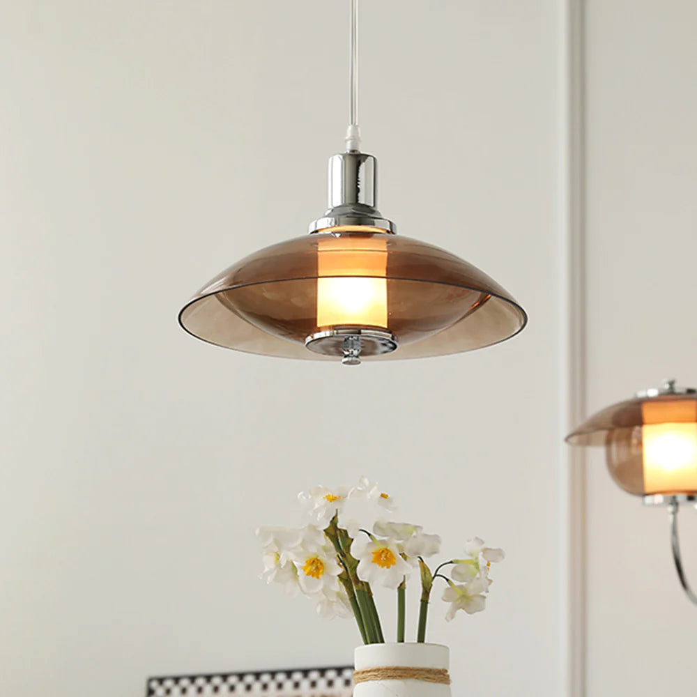 Arisha Moderne Metallo/Vetro Lampade a Sospensione Marrone Sbarra Camera da letto
