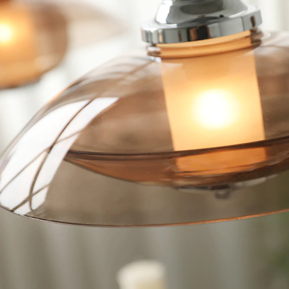 Arisha Moderne Metallo/Vetro Lampade a Sospensione Marrone Sbarra Camera da letto