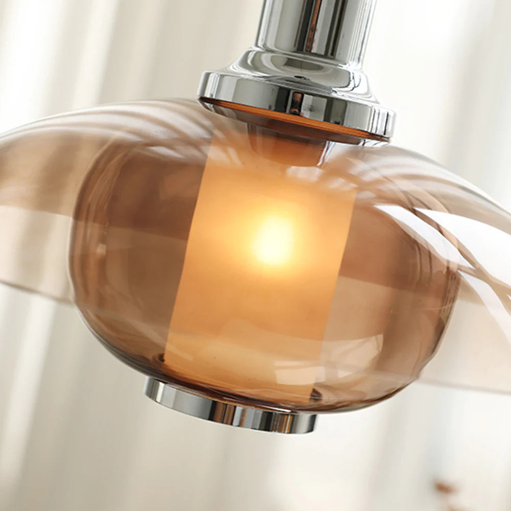 Arisha Moderne Metallo/Vetro Lampade a Sospensione Marrone Sbarra Camera da letto