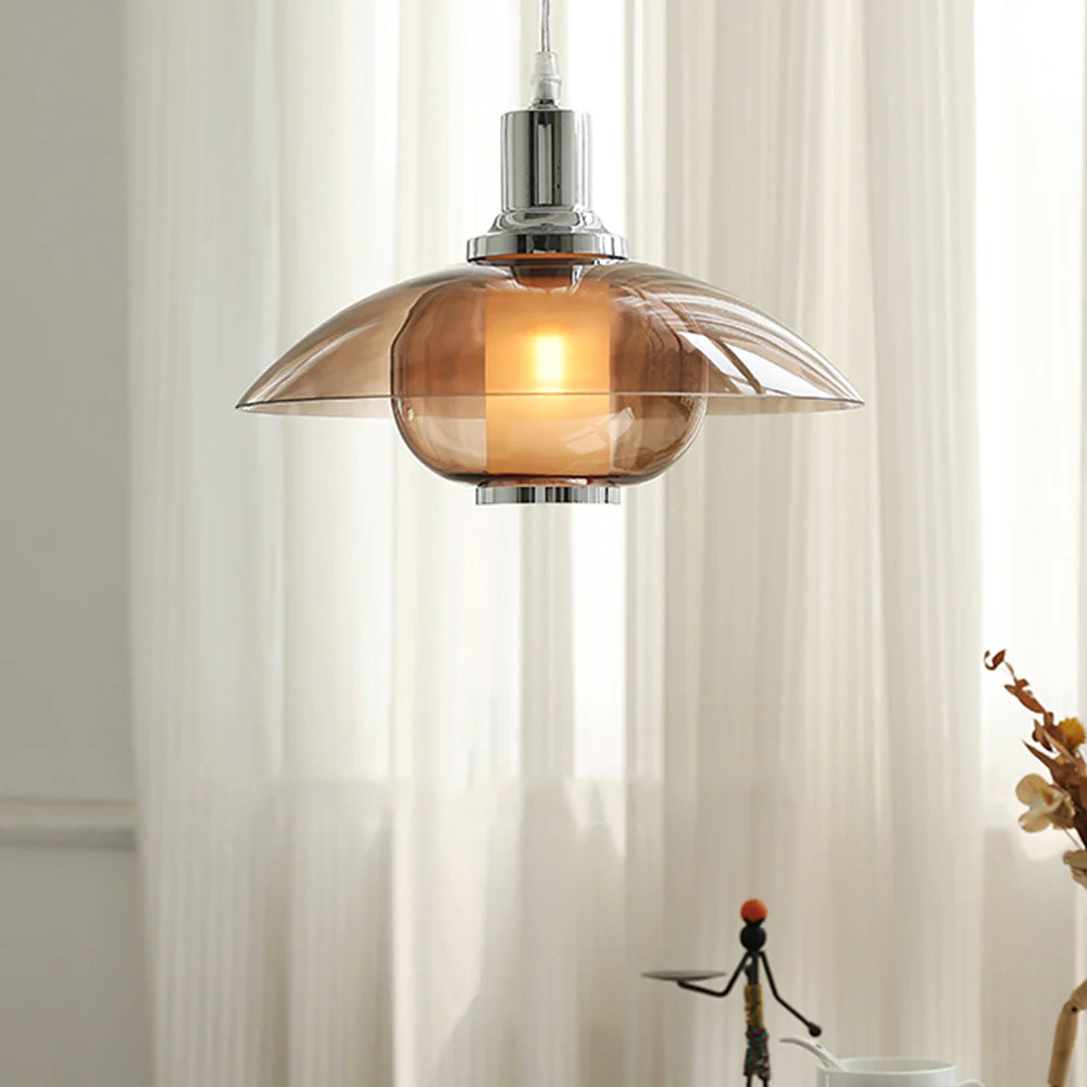 Arisha Moderne Metallo/Vetro Lampade a Sospensione Marrone Sbarra Camera da letto