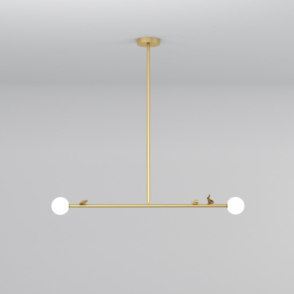 Zaveniel Modern Minimalist Brass Glass Pendant Lamp - Lamp Copper