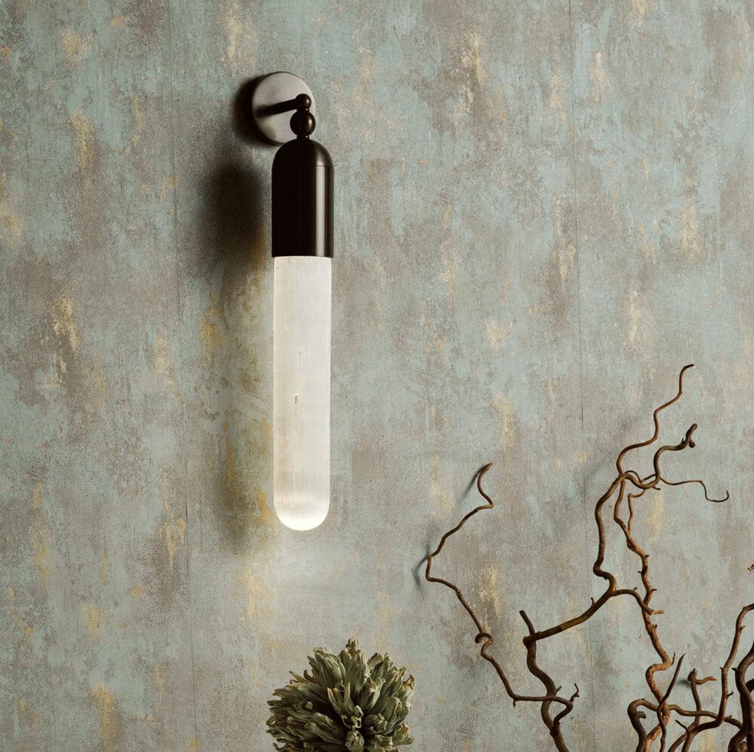 Elcarora Modern Minimalist Alabaster Wall Lamp - Lamp Copper