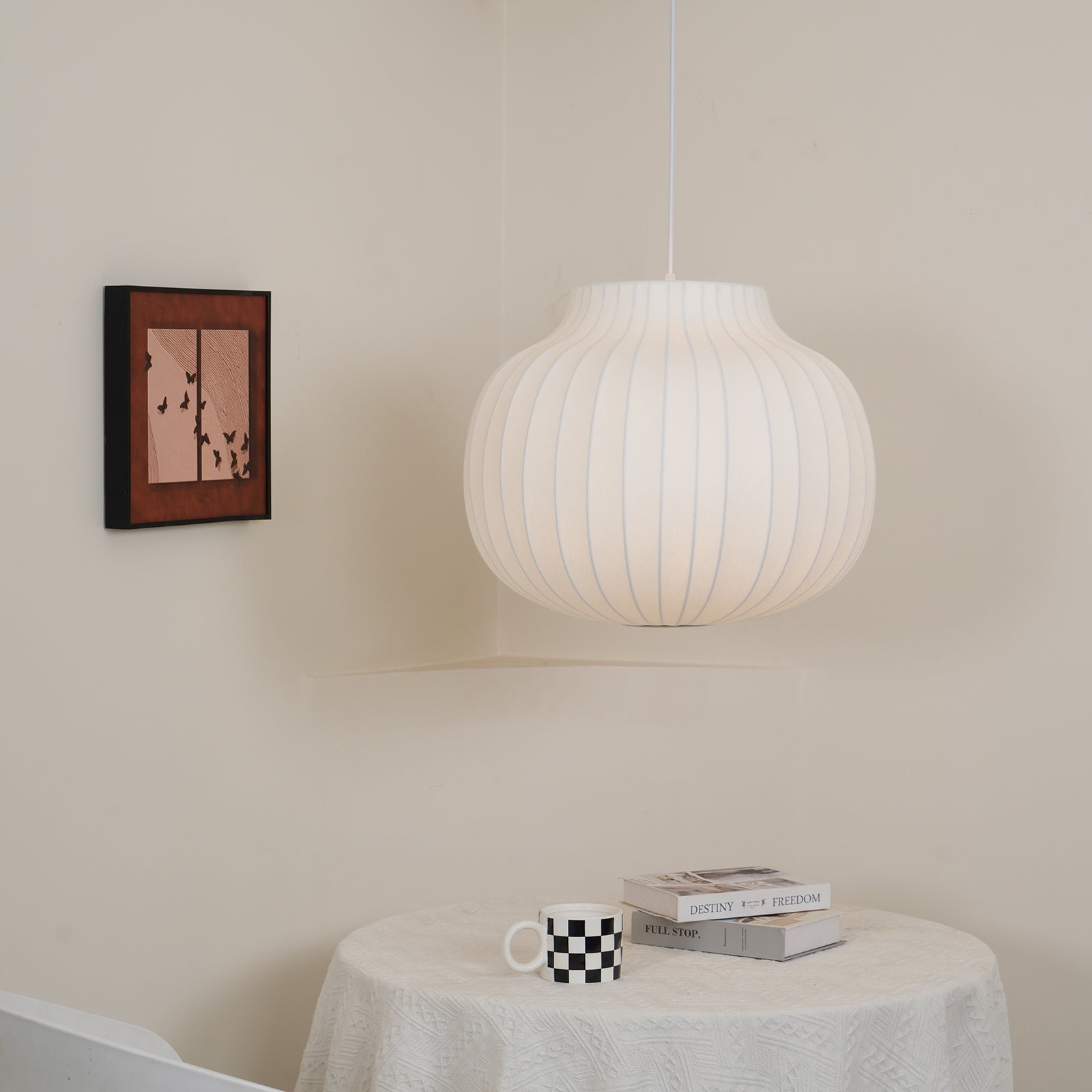 Lumina Silk Ribbed Pendant Light - Blowlighting