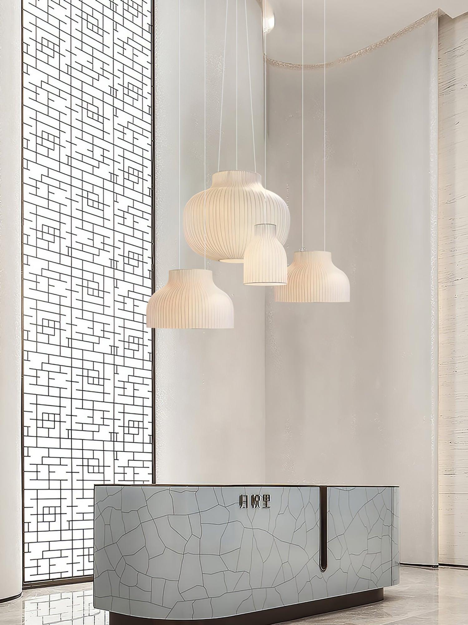 Lumina Silk Ribbed Pendant Light - Blowlighting